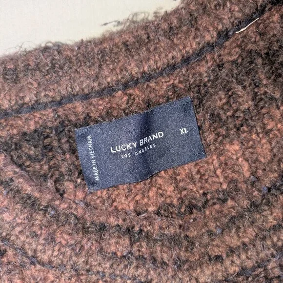 Lucky Brand Men's XL Wool Brown Sweater - Picture 4 of 9